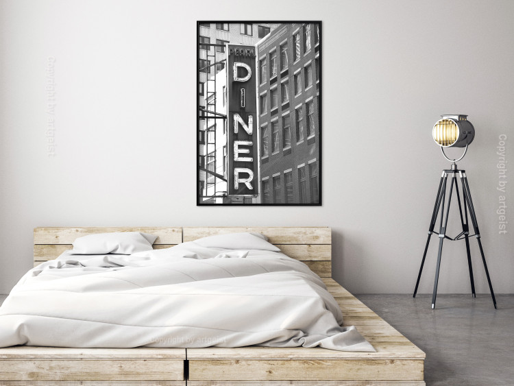 Wall Poster New York Neon - black and white architecture of buildings in New York 129783 additionalImage 6