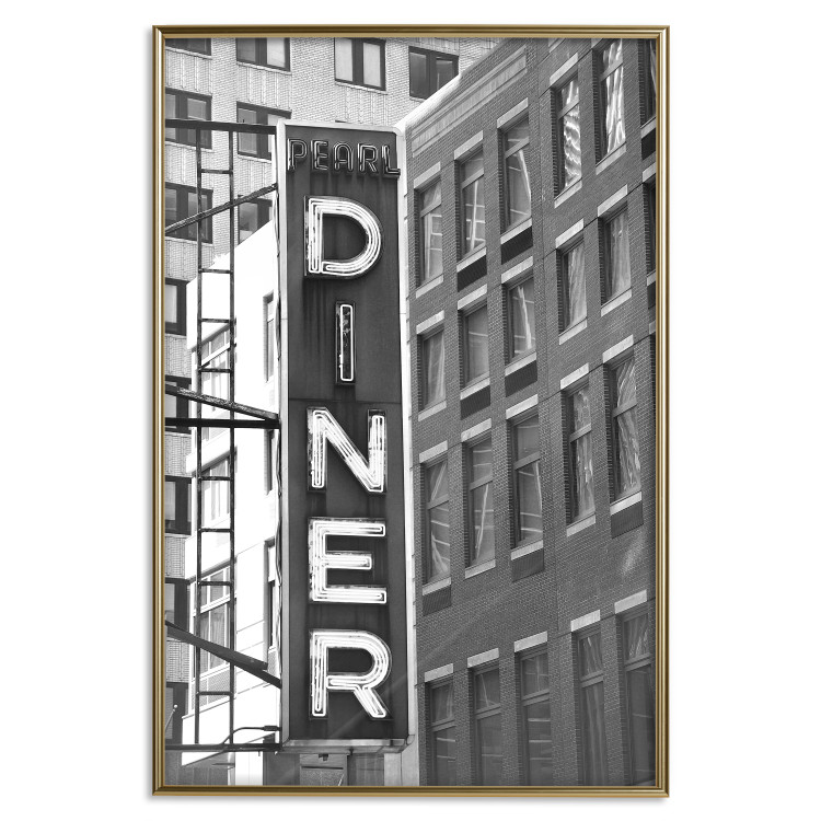 Wall Poster New York Neon - black and white architecture of buildings in New York 129783 additionalImage 21