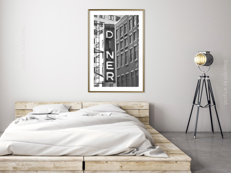 Wall Poster New York Neon - black and white architecture of buildings in New York 129783 additionalImage 15
