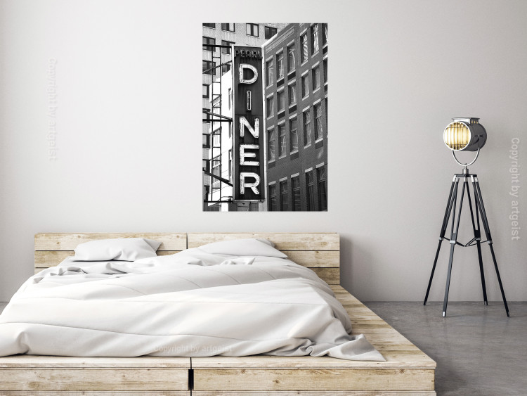 Wall Poster New York Neon - black and white architecture of buildings in New York 129783 additionalImage 4