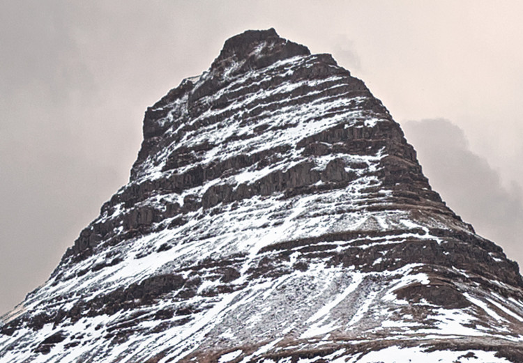 Poster Kirkjufell - winter landscape of a mountain and a stream against the sky 130383 additionalImage 9