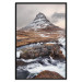 Poster Kirkjufell - winter landscape of a mountain and a stream against the sky 130383 additionalThumb 19