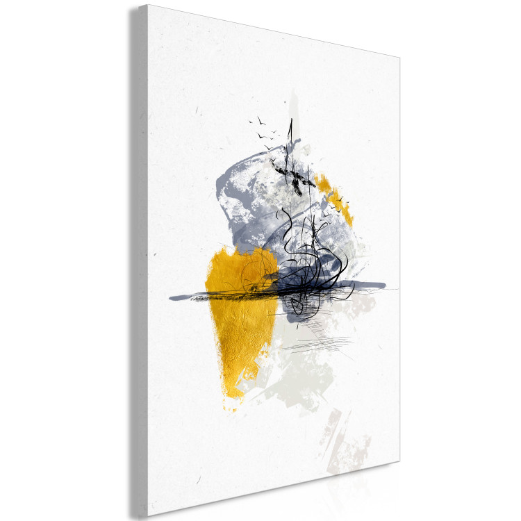 Canvas Birds over Water (1-piece) Vertical - landscape abstraction with birds 131683 additionalImage 2