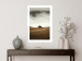 Poster Mountain Retreat - field landscape with a small cottage against white clouds 131783 additionalThumb 3