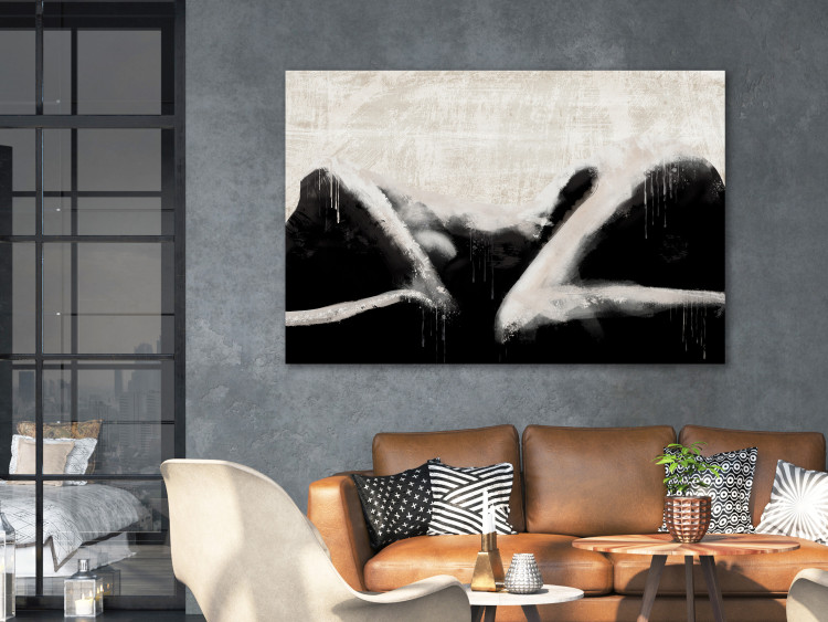 Canvas Print Reclining Beauty (1-piece) Wide - black and white men and women 131983 additionalImage 3