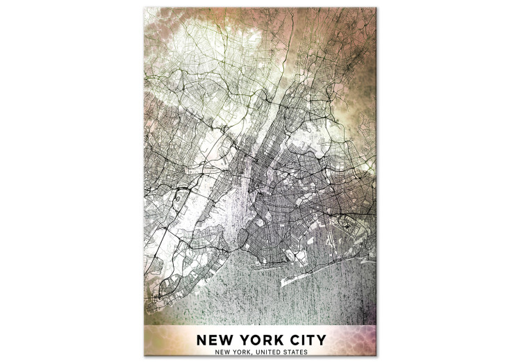 Canvas Art Print New York City plan - USA city map with inscription 132083