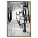 Poster Montmartre - black and white street landscape in the city with many lamps 132283 additionalThumb 19