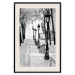 Poster Montmartre - black and white street landscape in the city with many lamps 132283 additionalThumb 24