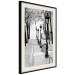 Poster Montmartre - black and white street landscape in the city with many lamps 132283 additionalThumb 2