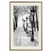 Poster Montmartre - black and white street landscape in the city with many lamps 132283 additionalThumb 23