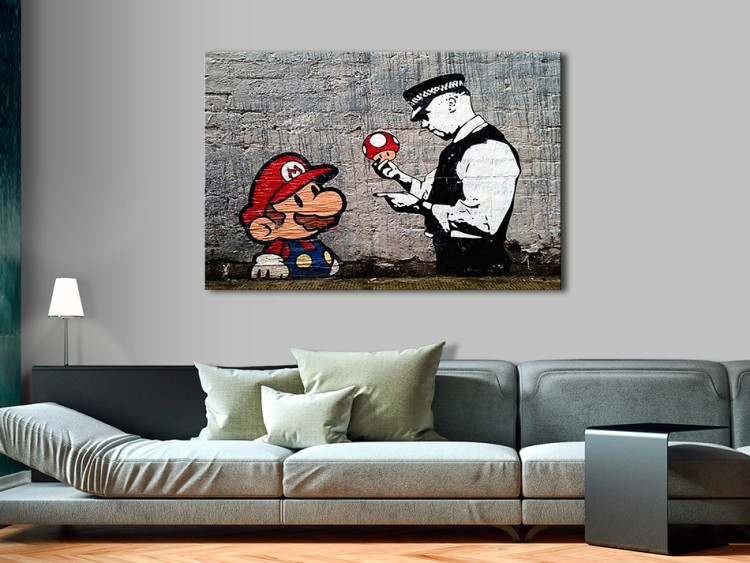 Canvas Print Mario and Cop by Banksy 132483 additionalImage 3