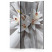 Room Divider Sensual Lilies (3-piece) - illusion in white flowers on a velvety background 132683