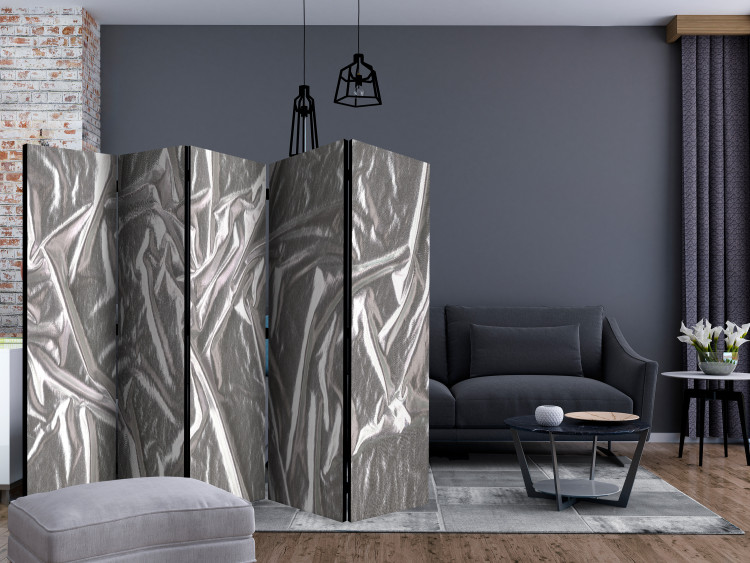 Room Divider Noble Silver II (5-piece) - composition with gray abstraction 132983 additionalImage 4