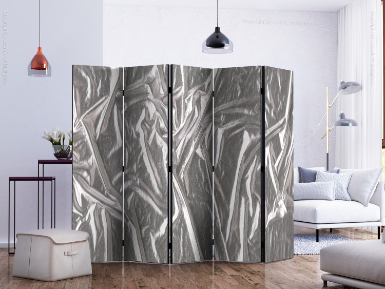 Room Divider Noble Silver II (5-piece) - composition with gray abstraction 132983 additionalImage 2