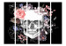 Room Divider Screen Skull and Flowers II (5-piece) - unique abstraction on black background 133283 additionalThumb 3