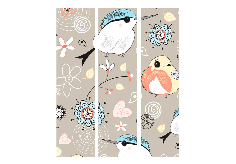 Room Divider Bird Pattern (3-piece) - composition with an animal motif 133383 additionalImage 3