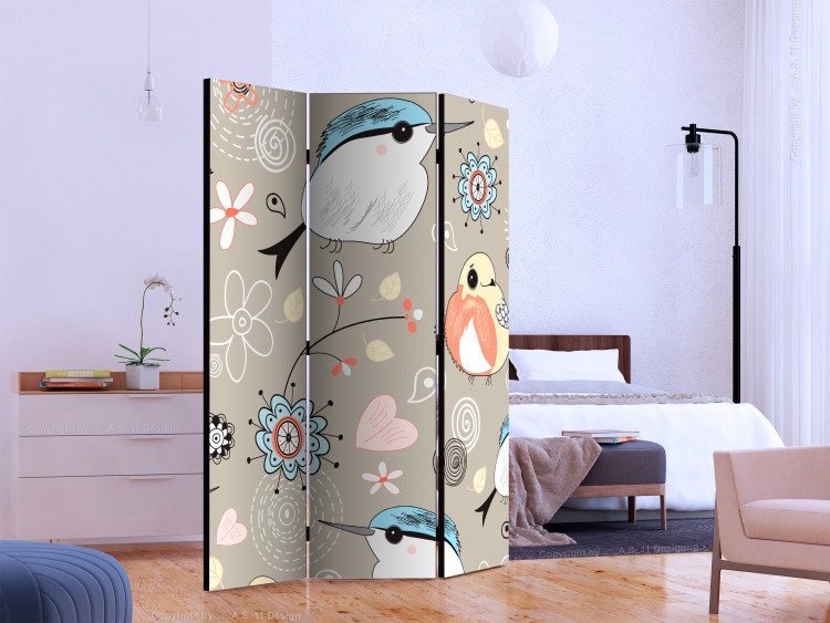 Room Divider Bird Pattern (3-piece) - composition with an animal motif 133383 additionalImage 2