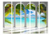 Folding Screen Sea Beyond Columns II (5-piece) - architecture and palm trees in the background 133483 additionalThumb 3