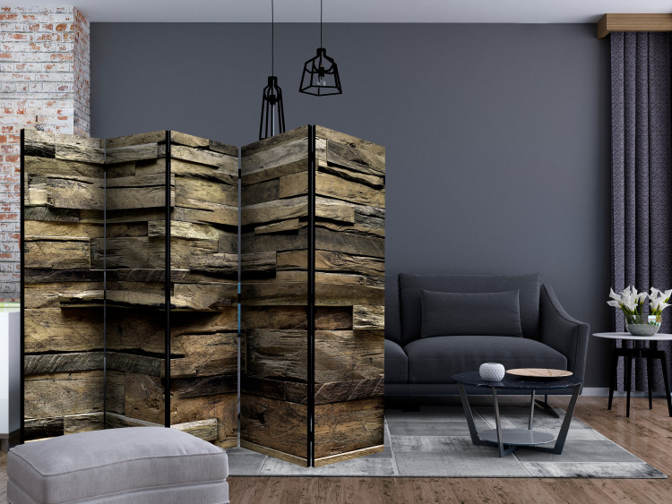 Room Divider Screen Rustic Style: Country House II - wooden wall texture with boards 133583 additionalImage 4