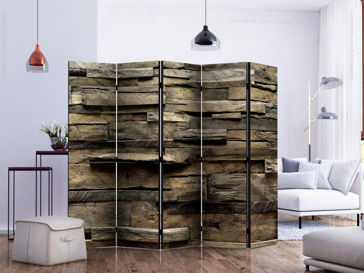 Room Divider Screen Rustic Style: Country House II - wooden wall texture with boards 133583 additionalImage 2