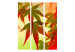 Folding Screen Colorful Leaves - tree with red-green leaves on a light background 133983 additionalThumb 3