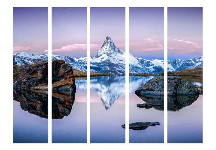 Room Divider Lonely Mountain II - lake landscape against a rocky mountain and sky 134083 additionalImage 3