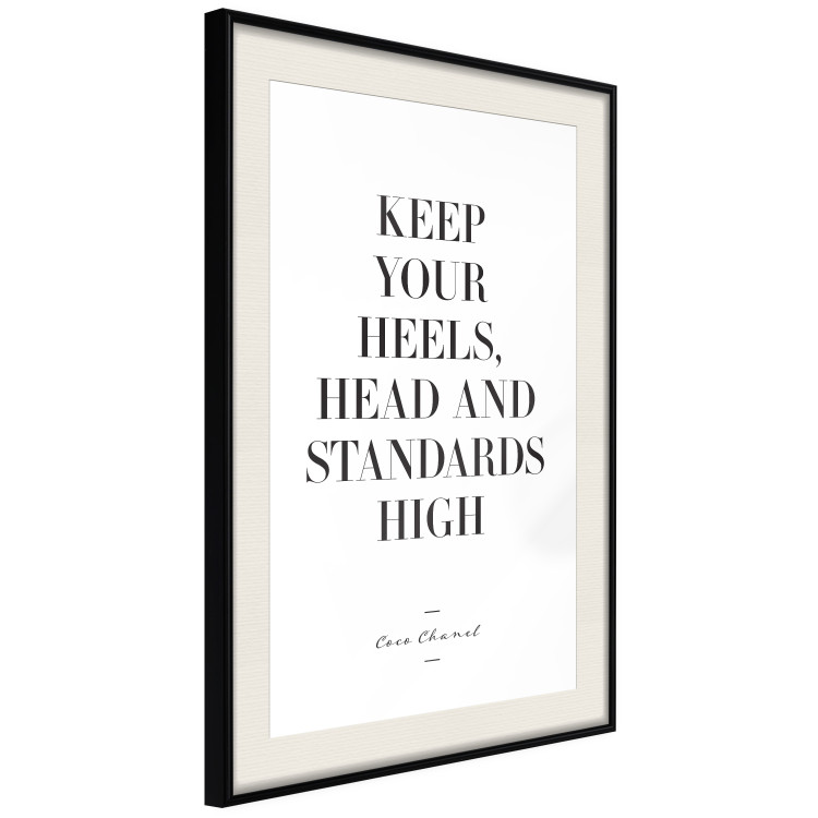 Poster High Heels - English quotes in the form of a citation on a white background 134183 additionalImage 2