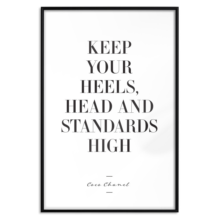 Poster High Heels - English quotes in the form of a citation on a white background 134183 additionalImage 16