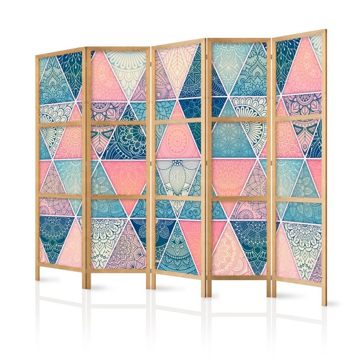 Room Divider Triangular Ornaments II (5-piece) - colorful oriental composition 134283 additionalImage 5
