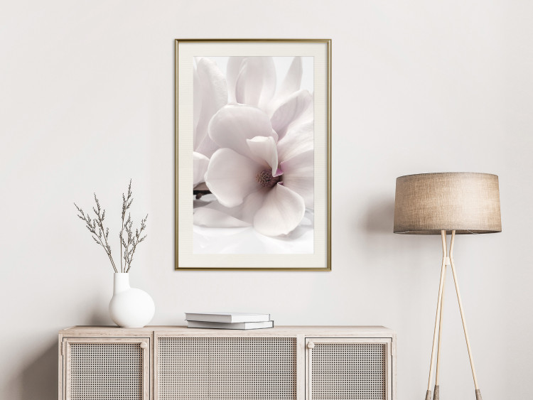 Wall Poster Blooming Light - floral composition of a white flower on a bright background 134983 additionalImage 22