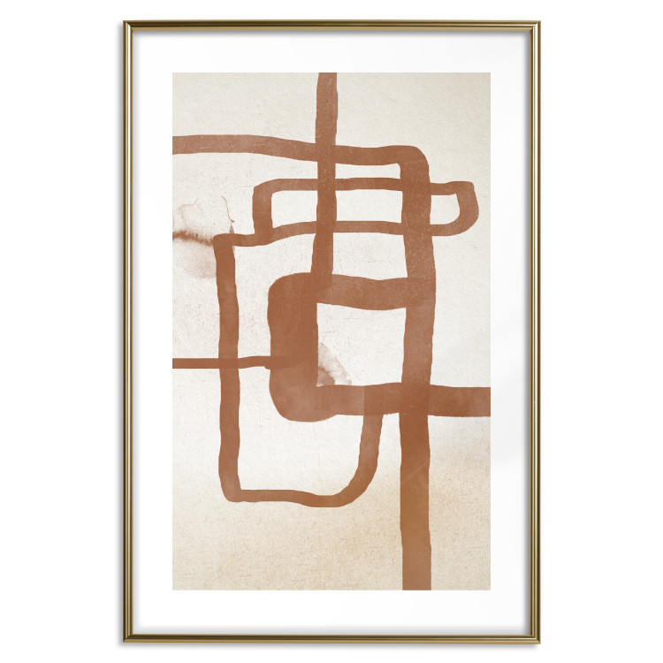 Poster Road to the East - artistic brown pattern in an abstract motif 135583 additionalImage 19