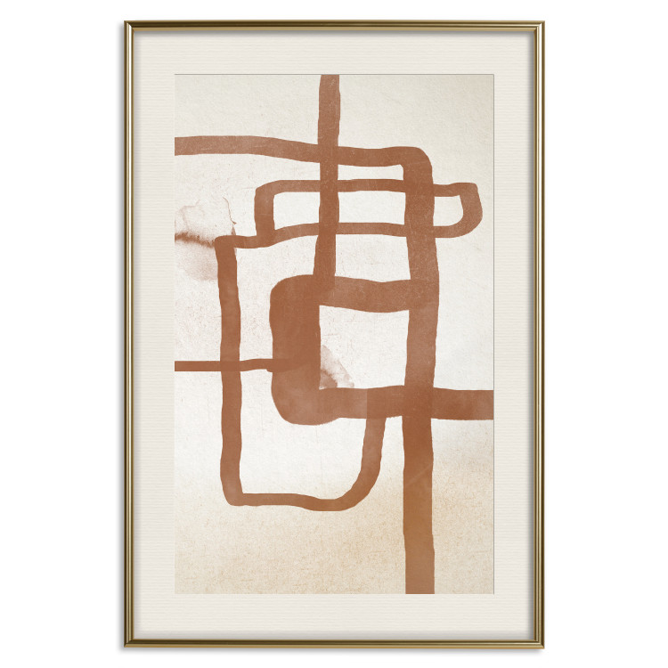 Poster Road to the East - artistic brown pattern in an abstract motif 135583 additionalImage 24