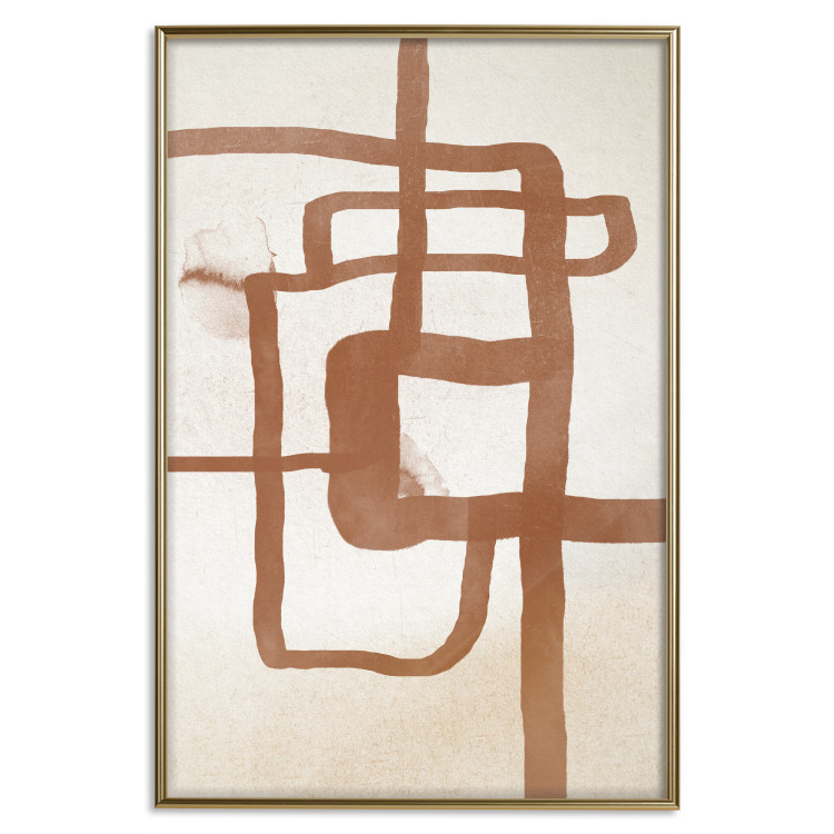 Poster Road to the East - artistic brown pattern in an abstract motif 135583 additionalImage 2