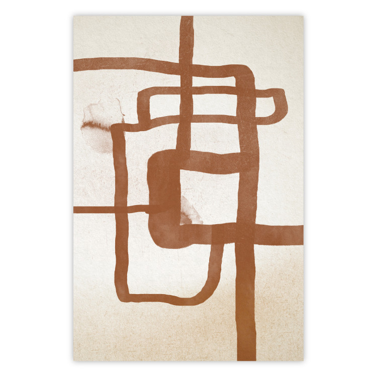 Poster Road to the East - artistic brown pattern in an abstract motif 135583