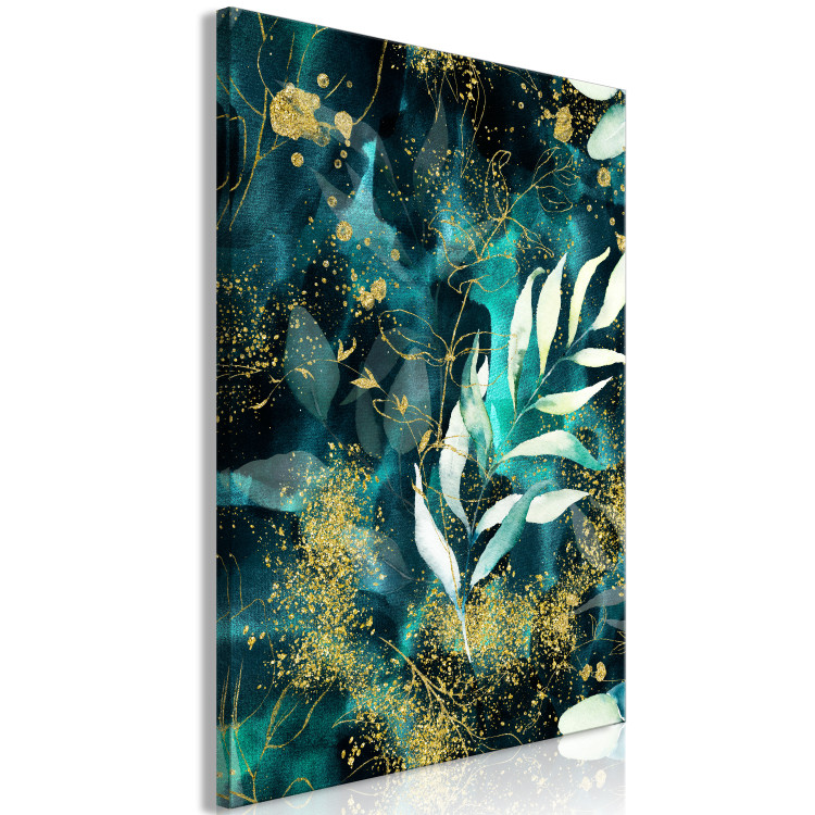 Canvas Print Starry Nature (1-piece) Vertical - abstract blue leaves 135983 additionalImage 2
