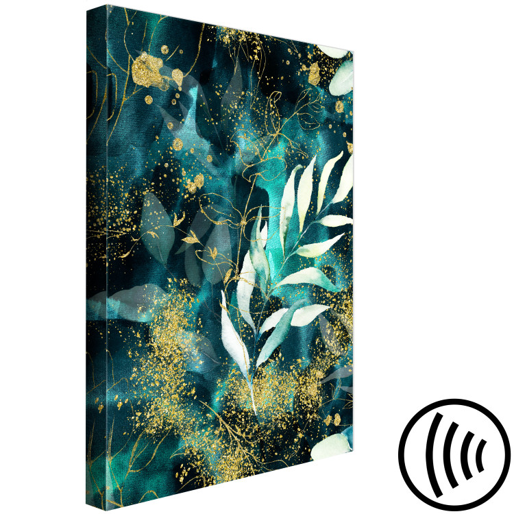 Canvas Print Starry Nature (1-piece) Vertical - abstract blue leaves 135983 additionalImage 6