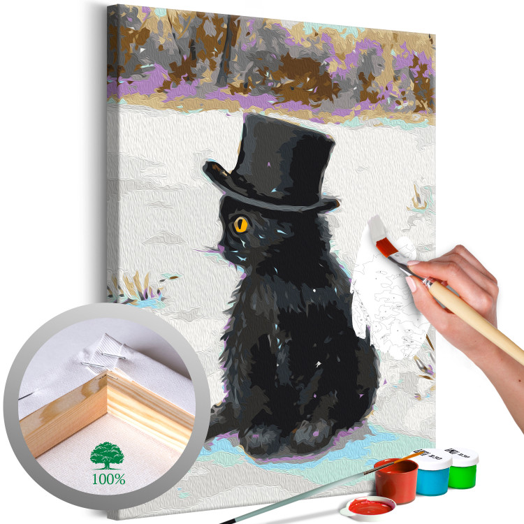 Paint by Number Kit Black Cat in the Hat 138483