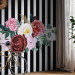 Photo Wallpaper Good pass - motif of pink flowers on a background of black and white stripes 143383 additionalThumb 7