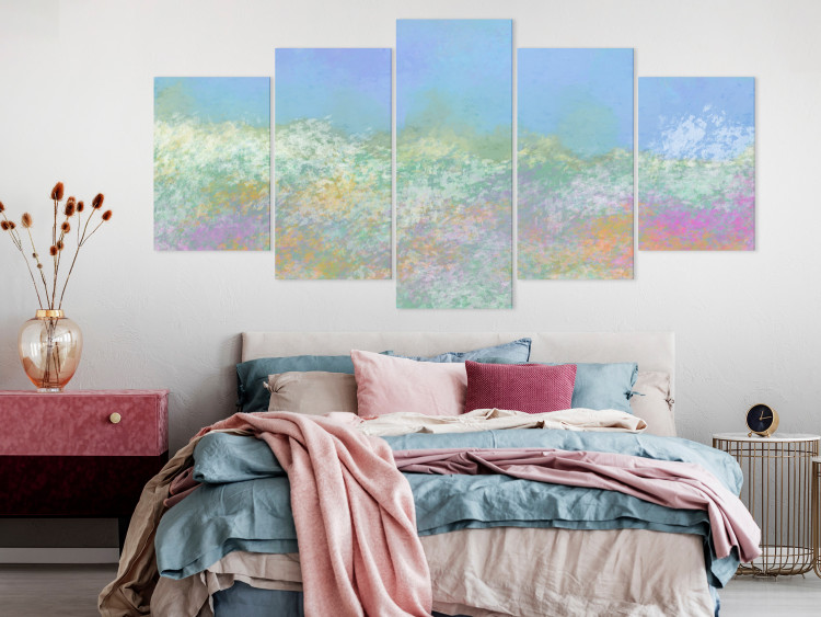 Canvas Meadow in Summertime (5-piece) Wide - abstraction in colorful flowers 143683 additionalImage 3