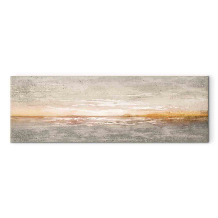 Canvas Seascape (1-piece) - beautiful sunset with distressed texture 143783
