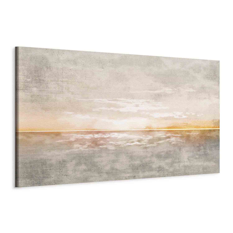 Canvas Seascape (1-piece) - beautiful sunset with distressed texture 143783 additionalImage 2