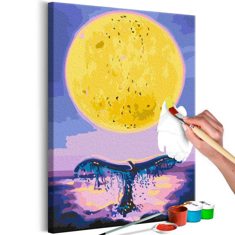 Paint by Number Kit Moon and the Underwater Creature - Sea Landscape With a Whale 144083 additionalImage 3