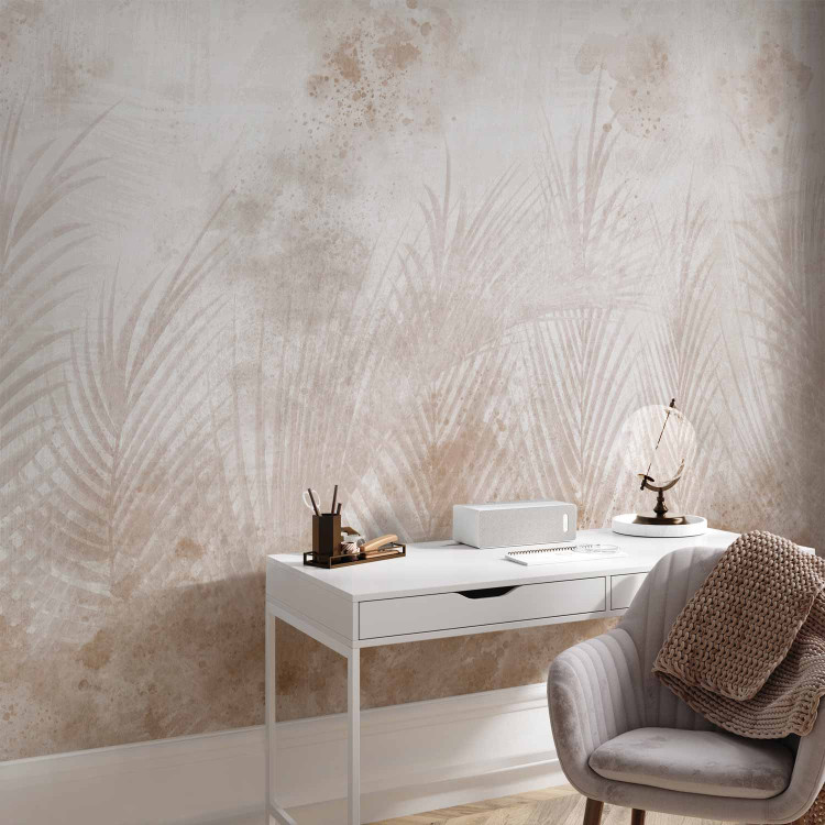 Wall Mural Sandy Relaxation - Delicate Beige Palm Leaves 145283 additionalImage 4