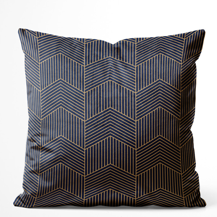 Decorative Velor Pillow Geometric herringbone - a minimalist pattern in art deco style 147083