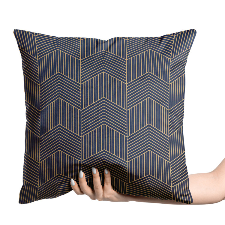 Decorative Velor Pillow Geometric herringbone - a minimalist pattern in art deco style 147083 additionalImage 2