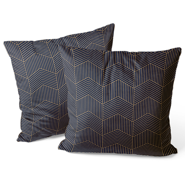 Decorative Velor Pillow Geometric herringbone - a minimalist pattern in art deco style 147083 additionalImage 3