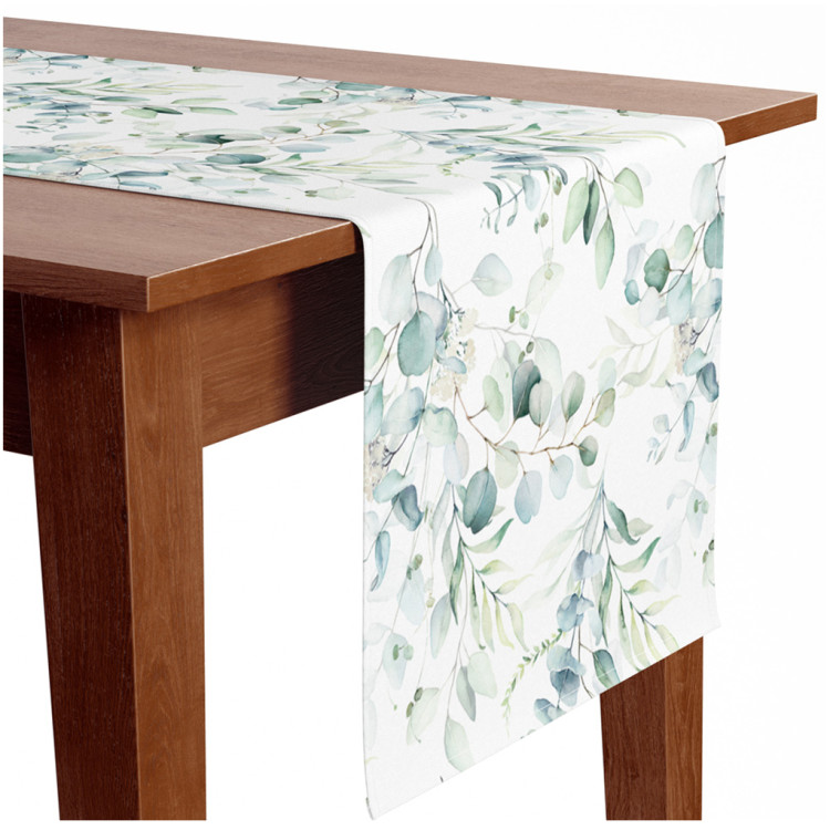 Table Runner Little branches - composition with a plant motif on a white background 147283