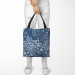 Shopping Bag Floral mosaic - composition in shades of blue and white 147583 additionalThumb 2