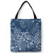 Shopping Bag Floral mosaic - composition in shades of blue and white 147583
