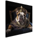 Canvas Print AI Dog English Bulldog - Animal Fantasy Portrait Wearing a Crown - Square 150183 additionalThumb 2